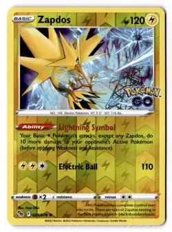 Zapdos 029/078 Pokemon GO Reverse Holofoil LP - Image 1