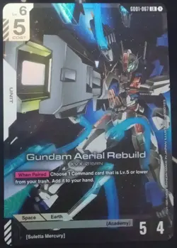 Gundam Card Game Newtype Rising Gundam Aerial Rebuild GD01-067 LR - Image 1