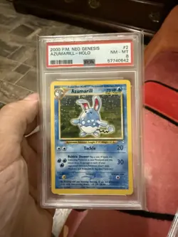 Pokemon Neo Genesis Azumarill #184 Holo Rare PSA 8 NM-MT - Image 1