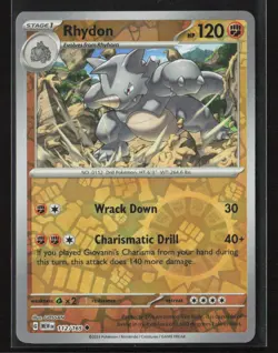 Rhydon #112/165 SV: Scarlet & Violet 151 Reverse Holo Pokemon TCG NM/M - Image 1