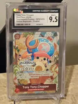 One Piece Tony Tony Chopper #OP01-015 Online 2024 Regionals Finalist CGC 9.5 TCG - Image 1