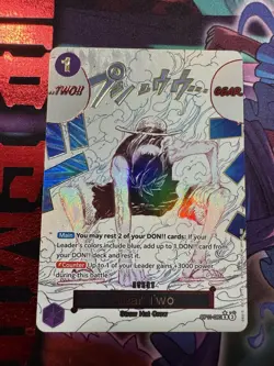 One Piece Gear Two Straw Hat Crew OP11-080 Event Rare Holo Card Raw English - Image 1