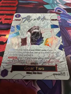 One Piece Gear Two Straw Hat Crew OP11-080 Event Rare Holo Card Raw English - Image 2