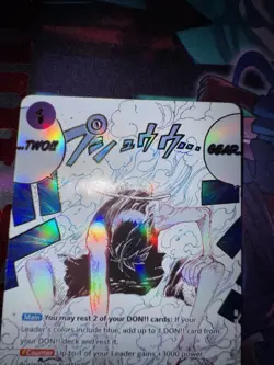 One Piece Gear Two Straw Hat Crew OP11-080 Event Rare Holo Card Raw English - Image 3