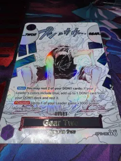 One Piece Gear Two Straw Hat Crew OP11-080 Event Rare Holo Card Raw English - Image 5