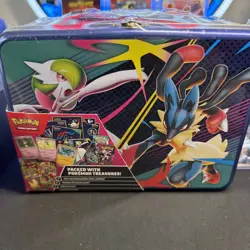 Pokemon Lunch Box Tin Sealed with 6 Packs 3 Foil Cards And More TCG - Image 1