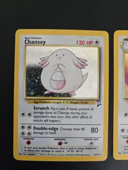 Chansey - 3/130 - Pokemon Base Set 2 Holo Rare Card + Clefable 5/130 SWIRL 🌀 - Image 2
