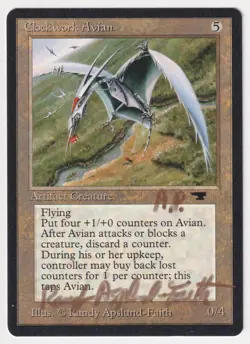 Signed Clockwork Avian Proof LP Antiquities Artist Randy Asplund-Faith MTG AP! - Image 1