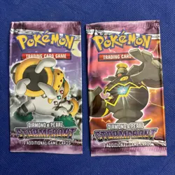 2x EMPTY Pokemon TCG Diamond & Pearl Stormfront Booster Pack Wrappers - Image 1