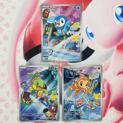 Piplup 042 + Chimchar 041 + Turtwig 040 - First Partner Pokemon Cards - #L453 - Image 1