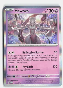 Mewtwo 150/165 Rare 151 Pokemon Holo Near Mint - Image 1