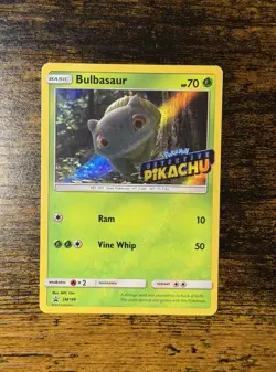 Pokemon TCG Bulbasaur Detective Pikachu Stamp SM198 - Image 1