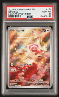 2025 POKEMON MEG EN-MEGA EVOLUTION ILLUSTRATION RARE #154 STUFFUL PSA 10 - Image 1