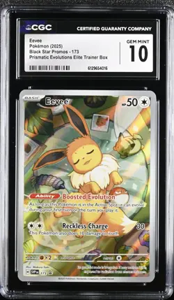 CGC 10 Eevee 173 SVP Black Star Promo Prismatic Evolutions ETB Pokemon Gem Mint - Image 1