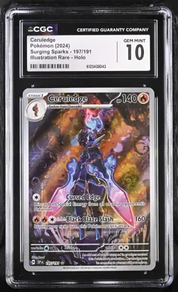 CGC 10 Ceruledge 197/191 Illustration Rare - Pokemon Surging Sparks 2024 Gem Mt. - Image 1