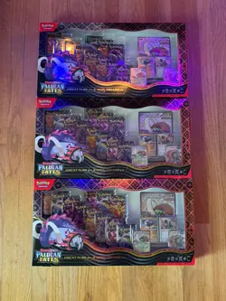 Lot of 3 | Pokemon PALDEAN FATES Great Tusk Iron Treads Ex Premium Collection - Image 1