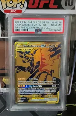 2021 Pokemon SM Black Star Promo Premium Pikachu & Zekrom GX FA #SM248 PSA 10 - Image 1