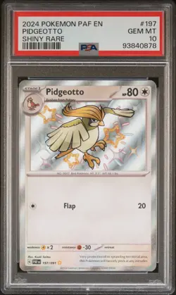 Pokemon Paldean Fates #197/091 Pidgeotto – Shiny Rare PSA 10 Gem Mint (2024) - Image 1
