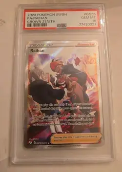 PSA 10 Raihan GG65 Pokemon Sword And Shield Crown Zenith - Image 1