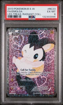 EMOLGA PSA 6 2013 POKEMON B & W LEGENDARY TREASURES #RC232013 POKEMON BLACK & W - Image 1