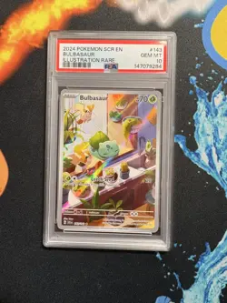 New Cert Pokemon Bulbasaur Stellar Crown Illustration Holo Card 143/142 PSA 10 - Image 1