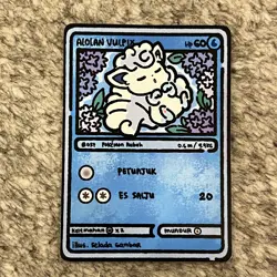 Alolan Vulpix Fan Art Card Selada Gambar Non TCG - Image 1