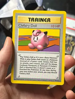 CLEFAIRY DOLL 70/102 Base Set SHADOWLESS rare Pokemon TCG card NM+ SUPER CLEAN! - Image 2