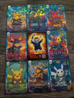 Pokemon Pikachu Cosplay FE Holiday Box Hits. Non Tcg Fan Art Cards. Lot# (2) - Image 1