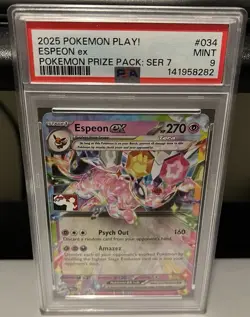 2025 Pokemon Play! Series 7 Espeon Ex #034 PSA 9 - Image 1