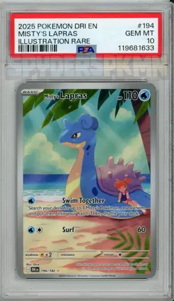 2025 Pokemon Destined Rivals Misty’s Lapras 194/182 Illustration Rare PSA 10 - Image 1