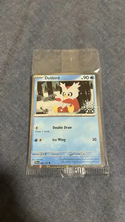 Delibird 046/193 Pokemon Holiday Calendar 2025 Festive Stamp Promo Card SEALED - Image 1