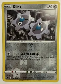 Klink 125/189 Reverse Holo 2020 Pokemon TCG Card Darkness Ablaze NM/MT - Image 1