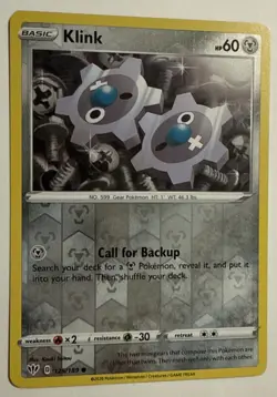Klink 125/189 Reverse Holo 2020 Pokemon TCG Card Darkness Ablaze NM/MT - Image 2