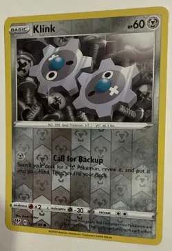 Klink 125/189 Reverse Holo 2020 Pokemon TCG Card Darkness Ablaze NM/MT - Image 3