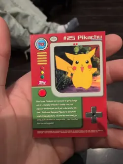 Topps Pokemon Series 1 TV2 #25 Pikachu Non Holo Nm Red Logo - Image 2