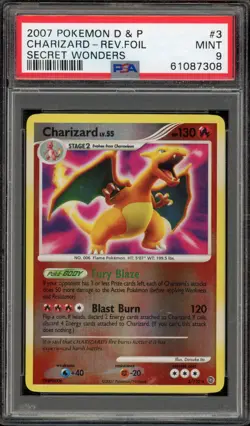 Pokemon Charizard Secret Wonders Reverse Holo Rare #3 PSA 9 Mint - Image 1