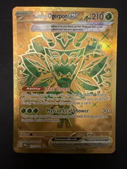 Teal Mask Ogerpon Ex 177/131 Prismatic Evolutions Gold Holo Full Art Pokemon TCG - Image 1