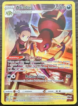 Ariados TG09/TG30 Pokemon TCG SWSH Brilliant Stars Trainer Gallery Holo MINT NM - Image 1