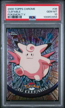 2000 TOPPS CHROME POKEMON T.V. #36 CLEFABLE PSA 10 - Image 1