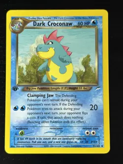 Neo Destiny - 1st Edition - 32/105 - Dark Croconaw - LP+ / NM- - Image 1