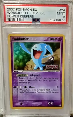 Pokemon 2007 EX Wobbuffett- Rev Foil Power Keepers PSA 9 - Image 1