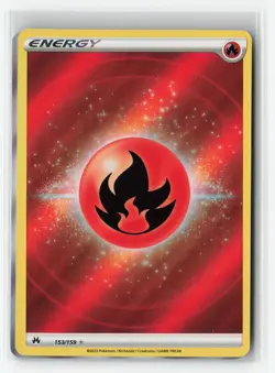 FIRE ENERGY 153/159 TEXTURED CROWN ZENITH POKEMON TCG NM - Image 1