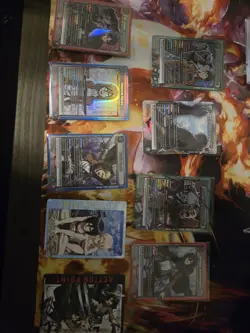 Union Arena Attack On Titan Trading Card Lote 9 Cards ...1 SR*,6SR,2ACP N - Image 1