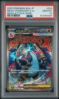 2025 POKEMON JAPANESE M2A-MEGA DREAM EX #223 MEGA CHARIZARD X EX PSA 10 - Image 1