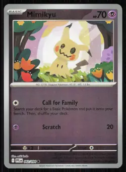 Mimikyu 042/094 Common Phantasmal Flames Pokemon Reverse Holo Near Mint - Image 1