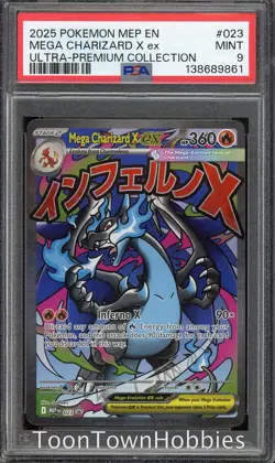 PSA 9 Pokemon - Mega Charizard X ex MEP 023 - Ultra Premium Collection Promo - Image 1
