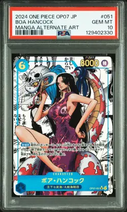 2024 One Piece OP07 Japanese #051 Boa Hancock Manga Alternate Art PSA 10 GEM - Image 1