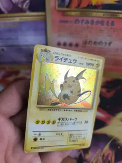 Pokemon Karte Card Raichu Mysterious Of Fossil 1997 Rare Holo Wotc NM- Swirl - Image 2