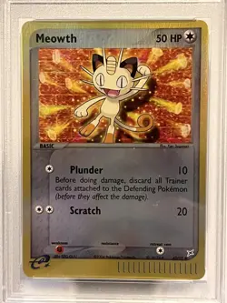 2004 Pokemon Ex Meowth - Rev Foil. Team Magma Vs Team Aqua PSA 8 NM-MT - Image 4