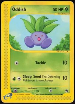 Oddish 122/165 Common Expedition Base Set Pokemon Moderately Played - Image 1